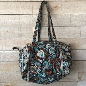 Vera Bradley quilted cotton paisley medallion weekend bag